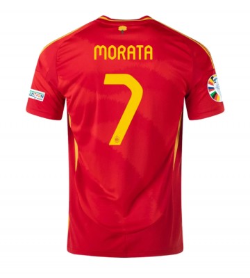 Spanien Alvaro Morata #7 Hjemmebanetrøje EM 2024 Kort ærmer